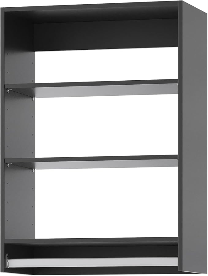 Medium Double Hanging Closet Unit, Modular Closet System, Wood Closet System Organizer with Storage for Walk In Closets, Clothing Rack Closet for Hanging Clothes, Bedroom, Black, 28.5"W