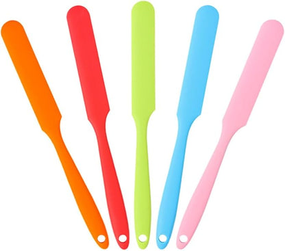 5Pcs Silicone Spatula Set Heat Resistant Cake Cream Butter Spatulas Mixing Batter Scraper Non-Stick Flexible Baking Cooking Tool BPA-Free Multicolor Set of (5colors)