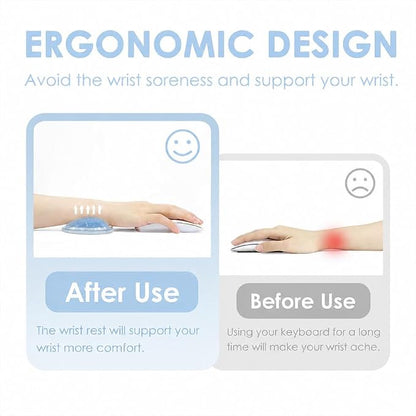 Soft Mouse Wrist Rest Pad Comfortable Cool Silicone Gel Ergonomic Cushion Small-Sized Hand Pain Relief Support Pad with Gel-Filled for Laptop Computer Office & Home (Bright Blue)