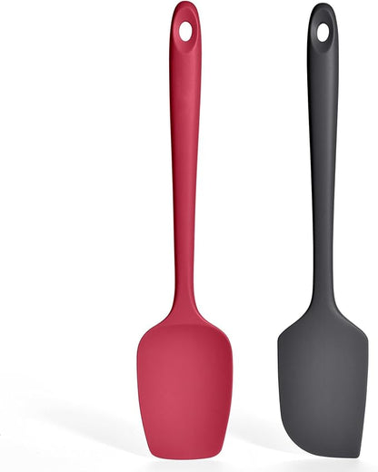 2 Pieces Silicone Spatula Set: Ironberry 600ºF Heat Resistant Food Grade Cooking & Baking Utensils, Kitchen Flexible Nonstick Rubber Scraper for Scraping, Mixing, Scrambling, Flipping (Multicolor 1)