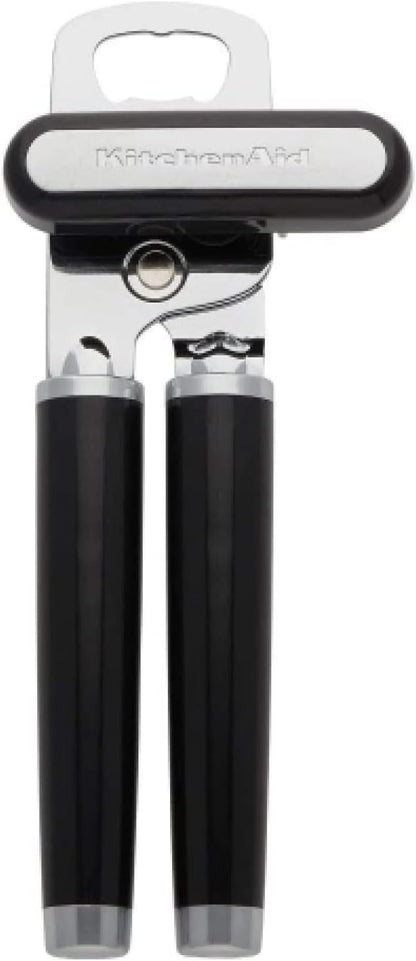 KitchenAid Classic Multifunction Can Opener and Bottle Opener Easy to Use, Razor Sharp Stainless Steel Cutting Wheel, Soft Ergonomic Handles, Black, Pack of 12