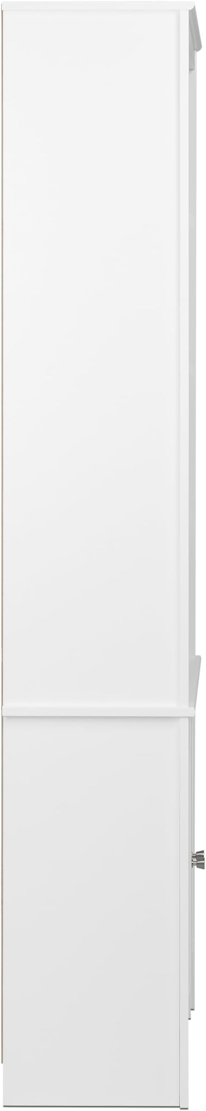 Prepac Sonoma Tall 6-Tier Bookcase 80"H with Doors & 2 Adjustable Shelves, White Storage Cabinet, Modern Display Cabinet, Bookshelf with Storage Shelves for Home Office, Living Room, Bedroom