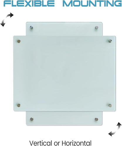 Glass Whiteboard 48"X36" Magnetic Glass White Board Frameless Wall Mounted Dry Erase GlassBoard for Office School Home