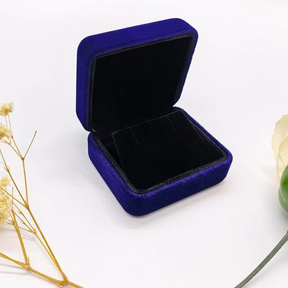 GBYAN 2 Pieces Velvet Earring Box,Stud Earring Gift Box,Jewelry Display Case for Proposal,Engagement,Wedding and Birthday,Blue