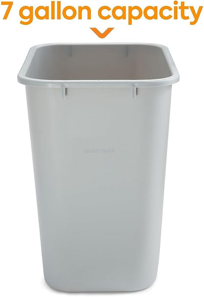 COASTWIDE Professional™ Indoor Trash Can Without Lid, Gray Soft Molded Plastic, 7 Gallon