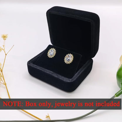 GBYAN 2 Pieces Velvet Earring Box,Stud Earring Gift Box,Jewelry Display Case for Proposal,Engagement,Wedding and Birthday,Black