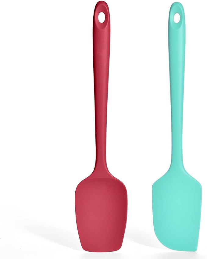 2 Pieces Silicone Spatula Set: Ironberry 600ºF Heat Resistant Food Grade Cooking & Baking Utensils, Kitchen Flexible Nonstick Rubber Scraper for Scraping, Mixing, Scrambling, Flipping (Multicolor 2)