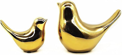 Fannuoncc Small Animal Birds Statues Home Decor Modern Style Gold Decorative Ornaments for Living Room, Bedroom,Cabinets, Office Desktop (2 Pack)
