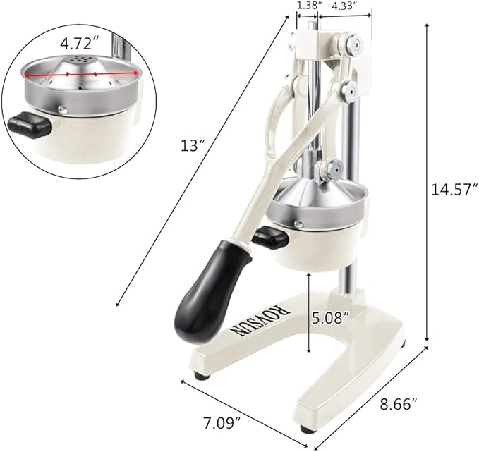 ROVSUN Commercial Grade Citrus Juicer Hand Press Manual Fruit Juicer Juice Squeezer Citrus Orange Lemon Pomegranate (White)