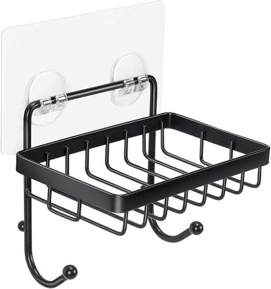 ODesign Soap Dish Sponge Holder with Hook for Bathroom Shower Kitchen Wall Mounted Rustproof Stainless Steel