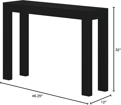 Plank+Beam Modern Solid Wood Console Table, 46 Inch, Sofa Table, Narrow Entryway Table for Hallway, Behind The Couch, Living Room, Foyer, Easy Assembly, Black