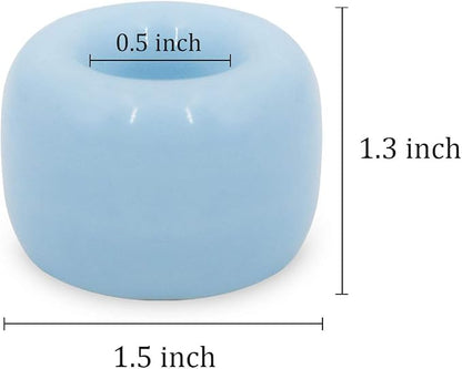 AirMoon Mini Ceramic Toothbrush Holder for Bathroom - Blue Small Countertop Organizer, Easy Clean Toothbrush Stand, Suit for Electric Toothbrush Head, Pens & Coffee Spoon, Pack of 2