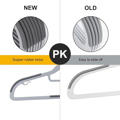Coat Hangers, Pack of 50 Plastic Clothes Hangers, Space-Saving,Super Non-Slip,11lb Weight Capacity (Grey)