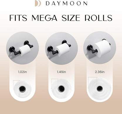 Day Moon™ Matte Black Toilet Paper Holder - Wall Mount Modern Roll Holder for Bathroom