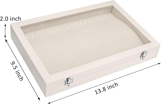 Vicoter Velvet Necklace Display Jewelry Tray 20 Hook Necklace Tray Necklace Pendant Jewelry Tray for Women and Girls