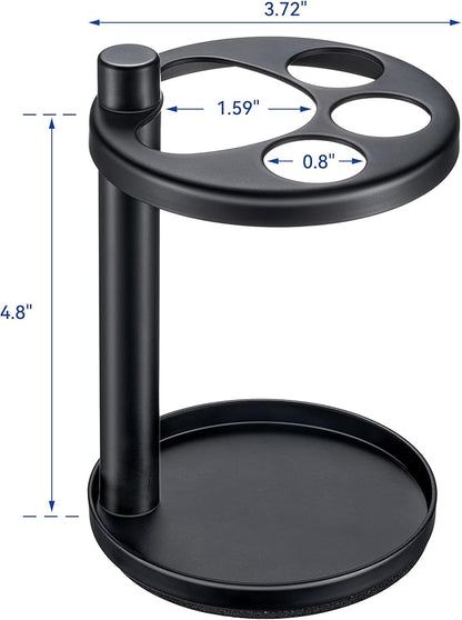 Toothbrush & Toothpaste Holder for Bathroom Countertop, Metal Electric Toothbrush Stand with Razor Slot, Ideal Design Caddy for Kids & Family, Black