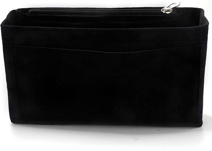 Purse Organizer Insert, Suede Bag Organizer Handbag Tote Shaper, Suede Material, Soft and Non Damaging Bag (Black, X-Large)