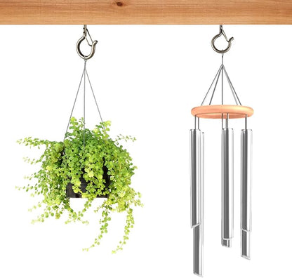 24 PCS Q-Hanger Hooks, Screw Hooks for Outdoor String Lights, Safety Buckle Design Cup Eye Hook for Hanging Christmas Lights, Plants, Mounted on Wall Ceiling, Include 1 Wing Nut Driver, Copper