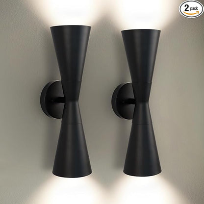 Wall Sconces Set of Two, Bathroom Sconces Lighting 15 inch Black Modern Sconces Wall Decor Set of 2 Indoor Wall Light Fixtures for Living Room Hallway Staircase Bedroom Hardwired