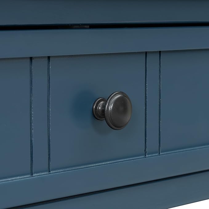 Knocbel Antique Entry Console Table with 2 Drawers & Bottom Open Shelf, Wood Sofa Tables for Entryway Hallway Living Room, 35.34" W x 13.8" D x 30.25" H, Dark Navy