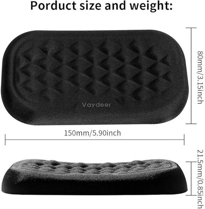 Vaydeer Mouse Wrist Rest Pad, Memory Foam Hand Rest Support Padded for Office, Computer, Laptop, Typing and Wrist Pain Relief and Repair (5.91 inch, Black)