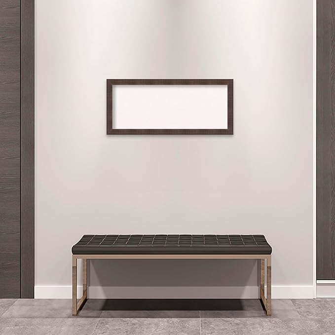 Amanti Art White Cork Board for Wall, 14x32 Vision Board with Brown Wood Frame, Medium Corkboard Office Decor for Home Organization, Rustic Farmhouse Corkboard Pinboard to display items for home