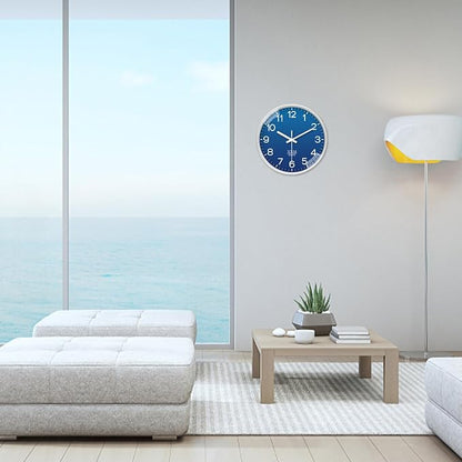 XNM 2 Pack Navy Blue Classic Wall Clock 8 Inch Small Minimalist Wall Clocks Battery Operated Modern Decorative Wall Clock for Living Room Bedroom Kitchen Silent Non Ticking