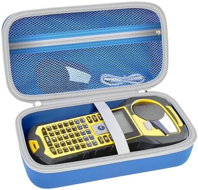 Case Compatible with Brady M210/ BMP21-PLUS/ M210 LAB Handheld Label Printer. Sticker Maker Portable Storage Holder Bag with Pocket for Brady Authentic Labels, USB Cable and Accessories(Box Only)-Blue
