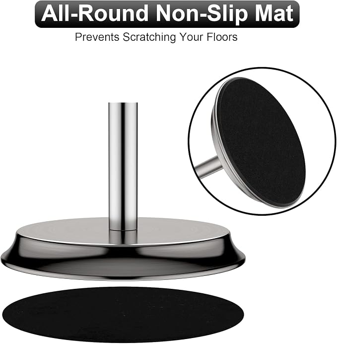 KASUNTO Toilet Paper Holder for Bathroom, Metal Free Standing Toilet Paper Storage with Rustproof, Tissue Paper Roll Stand for Bathroom Accessories (Brushed Nickel)
