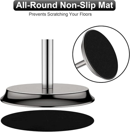 KASUNTO Toilet Paper Holder for Bathroom, Metal Free Standing Toilet Paper Storage with Rustproof, Tissue Paper Roll Stand for Bathroom Accessories (Brushed Nickel)