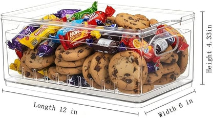 Household Transparent PET Fruit Draining and Washing colander food storage boxes plastic cookie containers refrigerator organizers (3, 1 rectangle 2 squares)