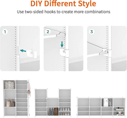 AWTATOS Closet Organizer 8 Cube Storage Shelves Closet Clothes Organizers and Storage Stackable Cubby Shelving for Closet Bedroom Living Room Office White