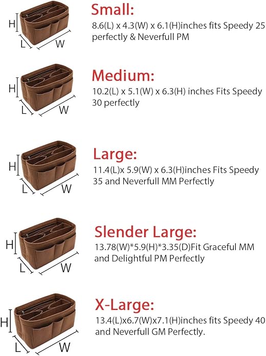 LEXSION Felt Insert Bag Organizer Bag In Bag For Handbag Purse Organizer Fits Speedy Neverful