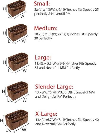 LEXSION Felt Insert Bag Organizer Bag In Bag For Handbag Purse Organizer Fits Speedy Neverful