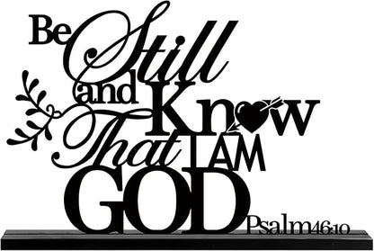 Jetec I Still Remember The Days I Prayed Sign Inspirational Table Blessed Signs Motivational Decor Farmhouse Table Home Centerpieces Faith Wooden Shelf for Living Room Office(Be Still)
