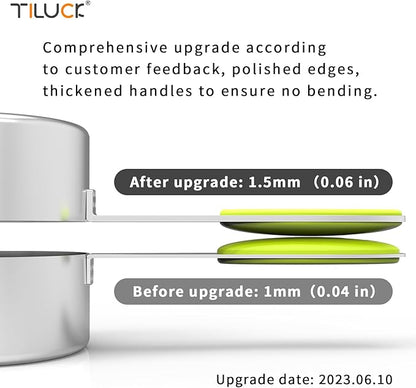 TILUCK Measuring Cups and Spoons Set, Stainless Steel, Kitchen Utensils for Cooking and Baking (14)