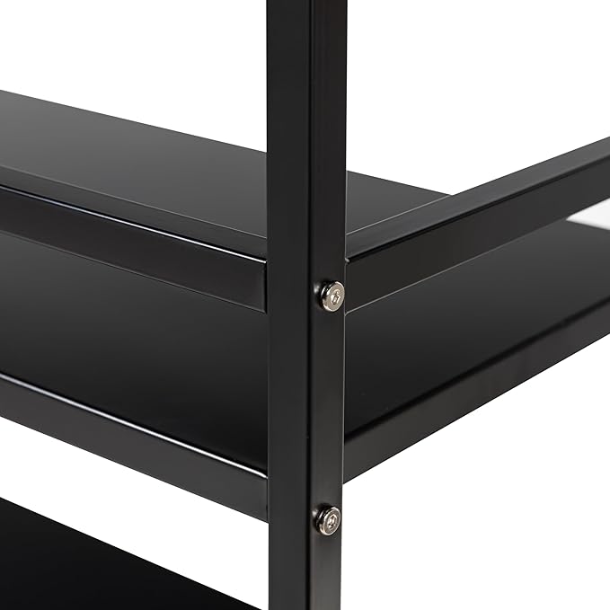 WHUANGKAKAMetal Storage Shelves,Garage Storage Shelving,Standing Storage Shelf,Black Metal Storage Rack,3 Tier Metal Shelving,Move Storage Shelf,Shelving Unit Organizer.