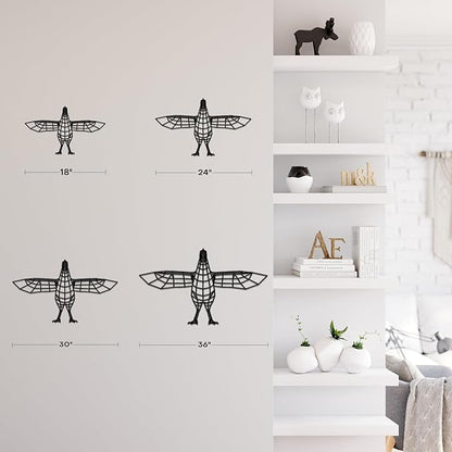 SIGNLEADER Metal Wall Art Decor Flying Bird Minimalist Modern Abstract Wall Sculpture Hangings Home Decoration for Living Room, Bedroom, Bathroom, Kitchen, Outdoor - 36" Black