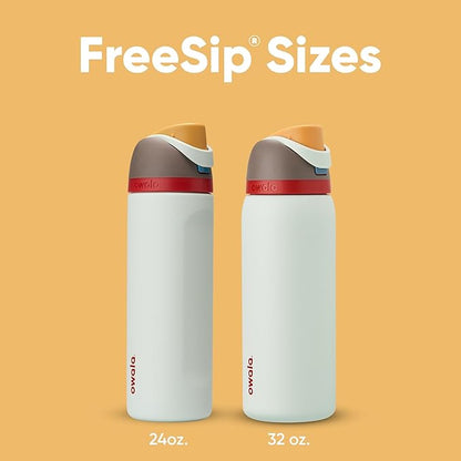 Owala FreeSip Insulated Stainless Steel Water Bottle with Straw for Sports, Travel, and School BPA-Free Sports Water Bottle, 32 oz, Boneyard | Insulated, with Straw, for Sports, Travel, and School, BPA-Free