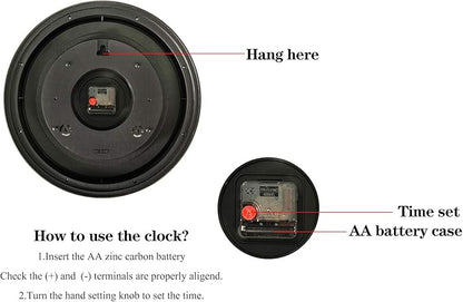 Rsobl 16 Inch Large Indoor Outdoor Wall Clock,Waterproof Non-Ticking Clock with Thermometer and Hygrometer Combo,Battery Operated Clock Wall Decorative-Bronze