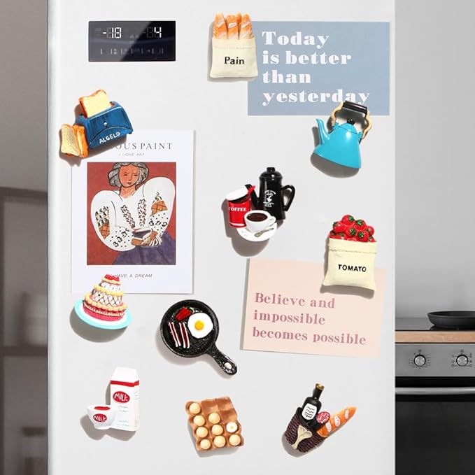 10pcs Food Fridge Magnets for Fridge Fun Cute Magnet Refrigerator Stickers for Kitchen Magnet Decorative Strong Resin Magnets Home Decor Office