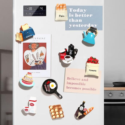 10pcs Food Fridge Magnets for Fridge Fun Cute Magnet Refrigerator Stickers for Kitchen Magnet Decorative Strong Resin Magnets Home Decor Office