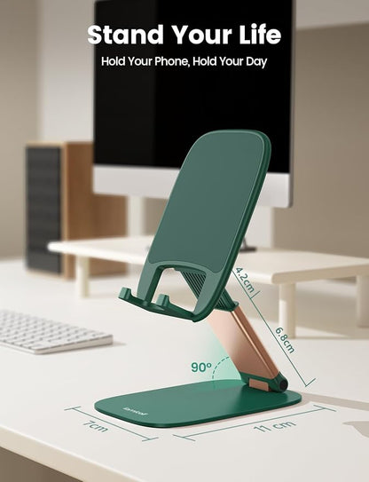 Lamicall Ultra-Thin Cell Phone Holder, Green Office Desk Accessories for iPhone Stand, Gifts for Fathers Day Men Dad Husband from Daughter Son Wife, Workspace Desk Organizer, Green Office Decor