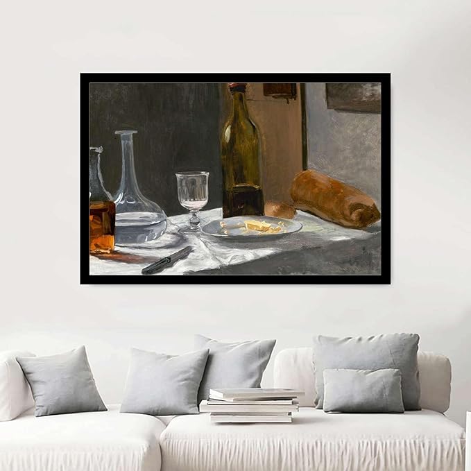 SENLYCH Canvas Painting Poster and Print Pictures Vintage Bar Cart Wall Art Bar Cart Decor Kitchen Wall Art Moody Wall Art Living Room and Bedroom Home Decoration 8x12inch Solid Wood Frame