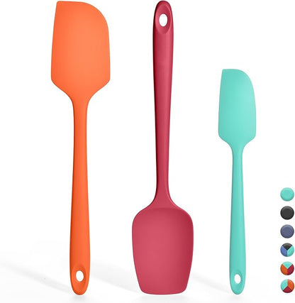 3 Pieces Silicone Spatula Set: Ironberry 600ºF Heat Resistant Food Grade Cooking & Baking Utensils, Kitchen Flexible Nonstick Rubber Scraper for Scraping, Mixing, Scrambling, Flipping (Multicolor 5)