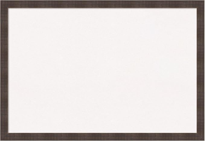 Amanti Art White Cork Board for Wall, 26x38 Vision Board with Brown Wood Frame, Large Corkboard Office Decor for Home Organization, Rustic Farmhouse Corkboard Pinboard to display items for home