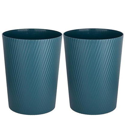 UUJOLY Small Trash Can Wastebasket Garbage Can Container Bins for Bathrooms, Laundry Room, Kitchens, Offices, Kids Rooms, Dorms (Bluish Green, 2 Pack)