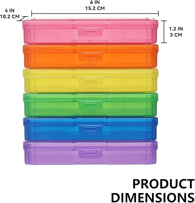 novelinks Transparent 4" x 6" Photo Storage Boxes - Photo Organizer Cases Photo Keeper Picture Storage Containers Box for Photos - 24 PACK (Multi-colored)