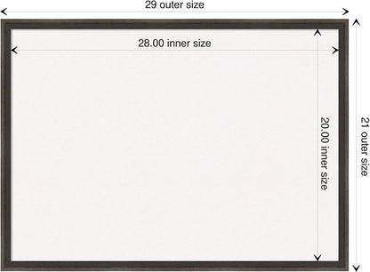 Amanti Art White Cork Board for Wall, 21x29 Vision Board with Brown Wood Frame, Medium Corkboard Office Decor for Home Organization, Casual Corkboard Pinboard to display items for home organization