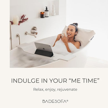 BADESOFA® Luxury Bath Pillows for Tub Full Body Set - 3-Piece Bath Pillow Set with Premium Materials & CleanDry+ - Bathtub Pillows for Head and Neck Support - Tub Pillow for Bathtub in Ivory Pearl